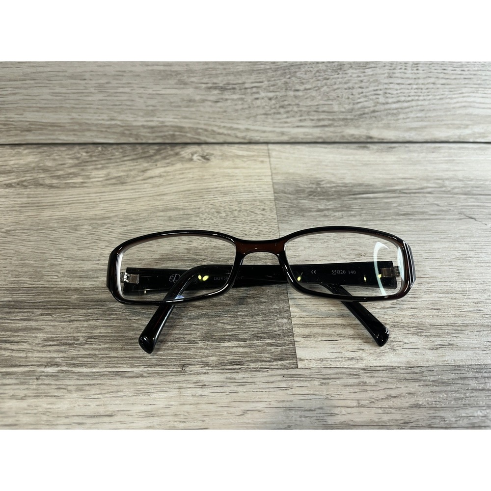 Dereon DOV507 505 Eyeglasses Frames Only Brown Rectangular Full Rim 55-20-140
